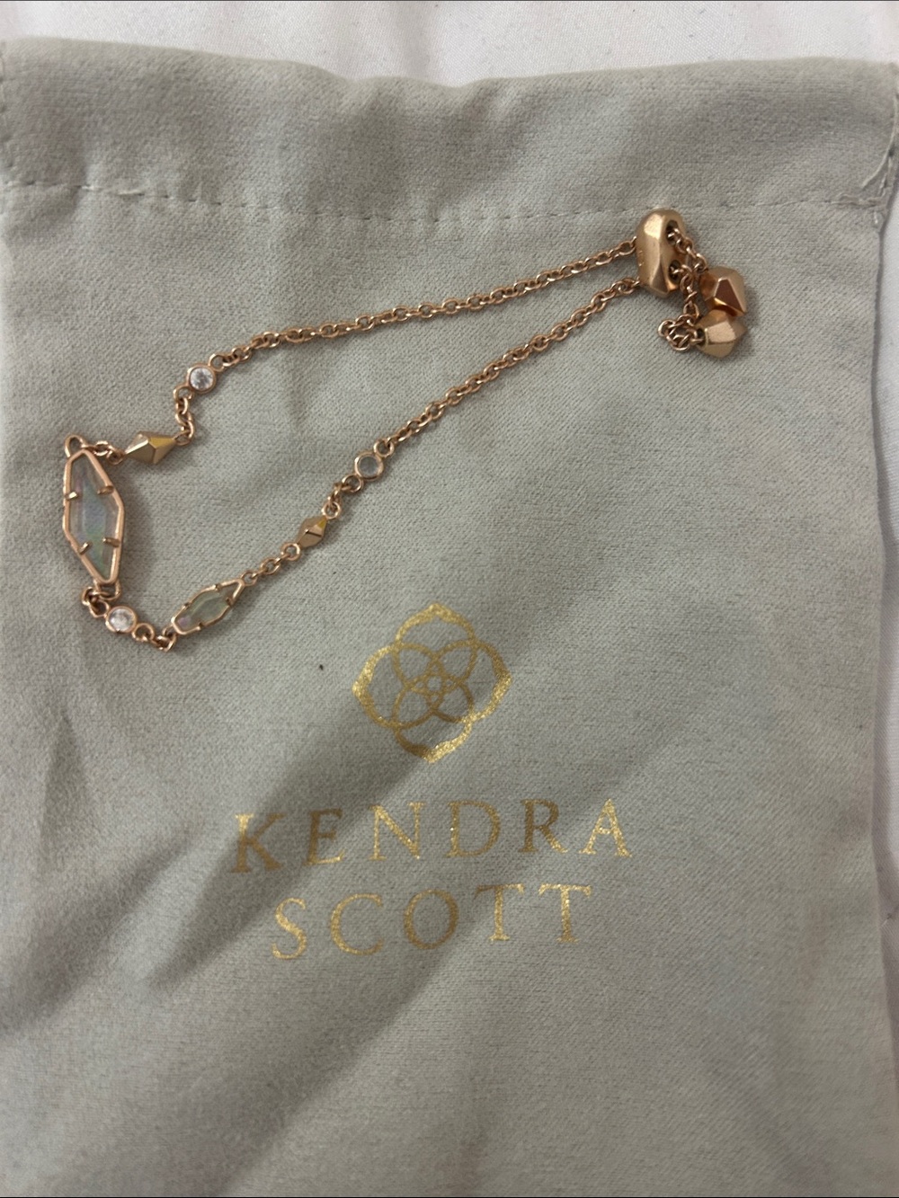 Kendra Scott Elaina Adjustable Bracelet | Rose Gold & Iridescent Mother of Pearl
